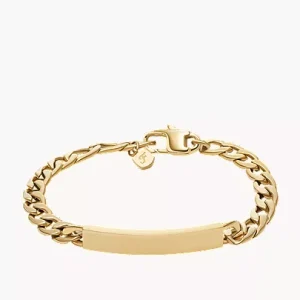 Ellis Gold-Tone Stainless Steel ID Bracelet