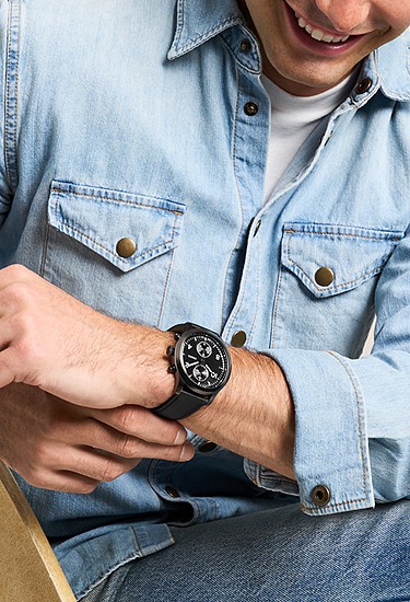 Bennett 45mm Multifunction Black Leather Watch - Image 2
