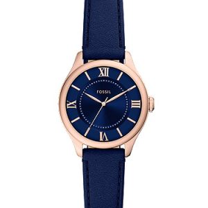 Gilmore 28mm Three-Hand Navy Leather Watch