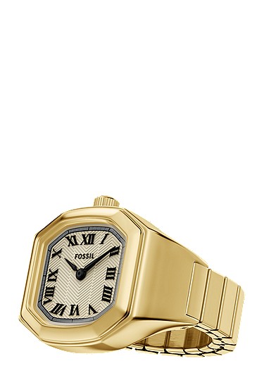 Harlow Watch Ring 17mm Two-Hand Gold-Tone Stainless Steel