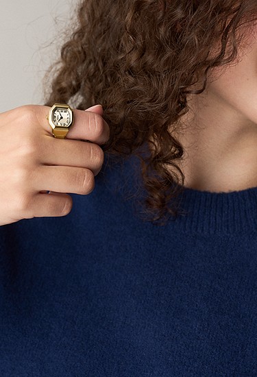 Harlow Watch Ring 17mm Two-Hand Gold-Tone Stainless Steel - Image 2