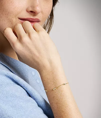 Ellis Toi Et Moi Gold-Tone Brass Station Bracelet - Image 2