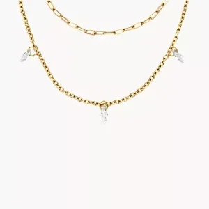 Ellis Shaky Glitz Gold-Tone Stainless Steel Multi-Strand Necklace
