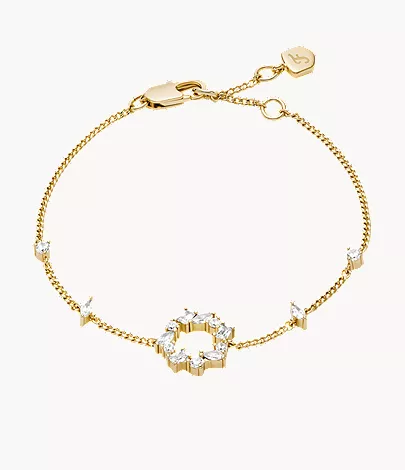 Ellis Mixed Shapes Gold-Tone Brass Station Bracelet