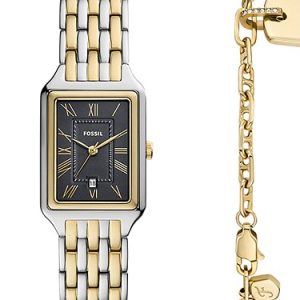 Raquel 23mm Three-Hand Date Two-Tone Stainless Steel Watch and Bracelet Set