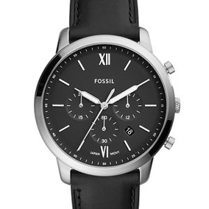 Neutra 44mm Chronograph Black Leather Watch