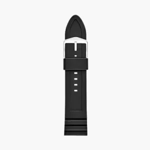 24mm Black Silicone Watch Strap