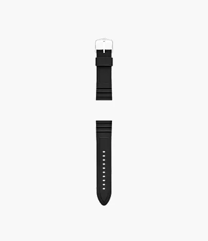24mm Black Silicone Watch Strap - Image 2