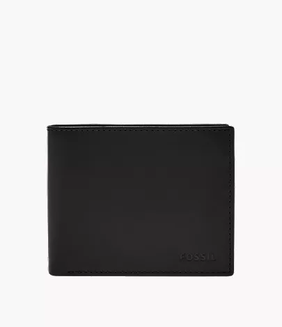 Derrick Leather RFID Large Coin Pocket Bifold Wallet
