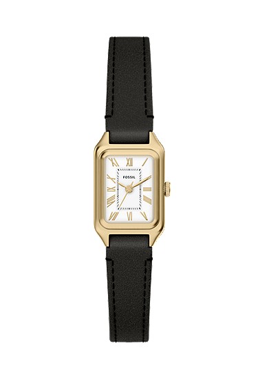 Raquel Mini 18mm Three-Hand Black Leather Watch