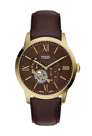 Townsman 44mm Automatic Brown Leather Watch