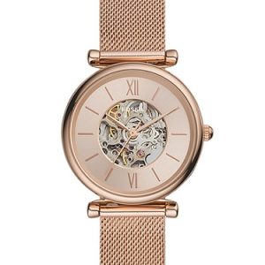 Carlie 35mm Automatic Rose Gold-Tone Stainless Steel Mesh Watch