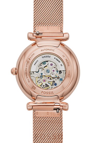 Carlie 35mm Automatic Rose Gold-Tone Stainless Steel Mesh Watch - Image 5