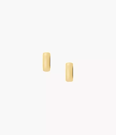 Ellis Domed Collection Two-Tone Stainless Steel Hoop Earrings - Image 4