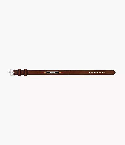 Everett Topstitch Brown Leather Strap Bracelet - Image 5