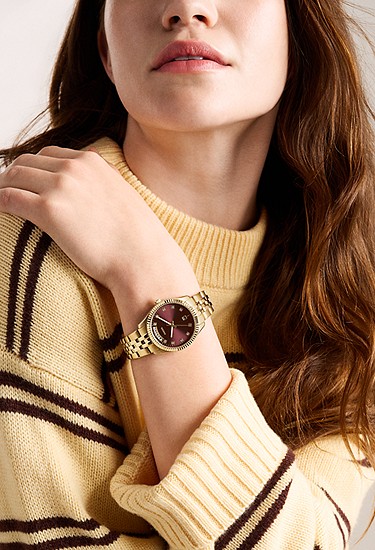 Scarlette 34mm Three-Hand Day-Date Gold-Tone Stainless Steel Watch - Image 2