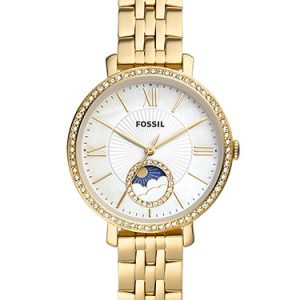 Jacqueline 36mm Sun Moon Multifunction Gold-Tone Stainless Steel Watch