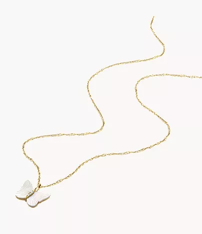 Sutton Radiant Wings White Mother-of-Pearl Butterfly Chain Necklace - Image 3