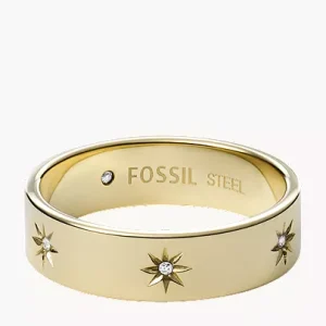 Sadie Shine Bright Gold-Tone Stainless Steel Band Ring