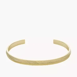 Harlow Linear Texture Gold-Tone Stainless Steel Bangle Bracelet