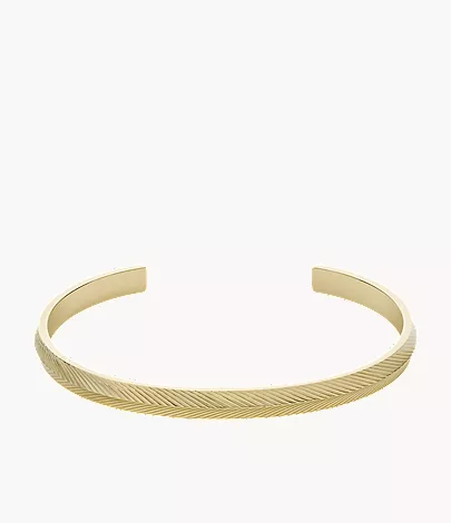 Harlow Linear Texture Gold-Tone Stainless Steel Bangle Bracelet