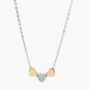 Sutton Heart Tri-Tone Steel Necklace