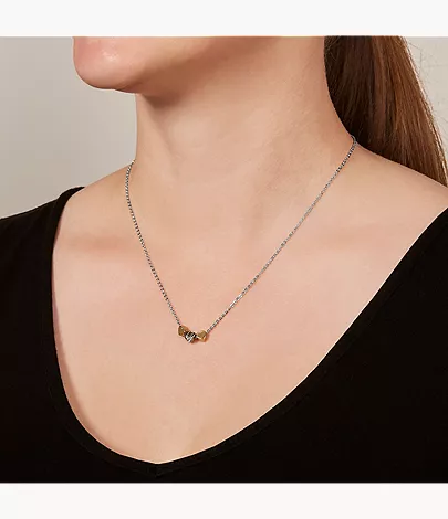 Sutton Heart Tri-Tone Steel Necklace - Image 2