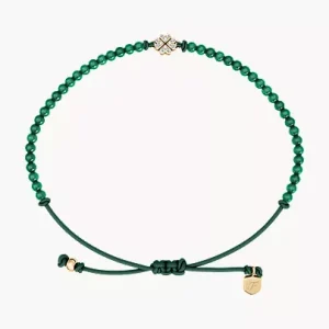 Sutton Mini Moments Green Beaded Clover Bracelet