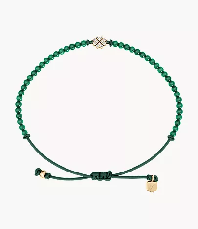 Sutton Mini Moments Green Beaded Clover Bracelet