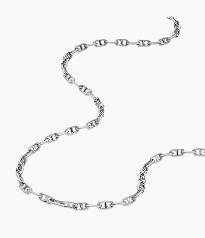 Heritage D-Link Silver-Tone Brass Chain Necklace - Image 3