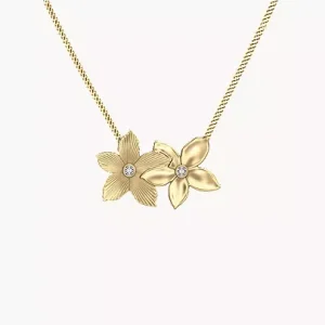 Sutton The Flower Collection Gold-Tone Stainless Steel Pendant Necklace