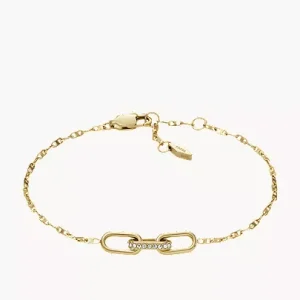 Heritage D-Link Gold-Tone Stainless Steel Chain Bracelet