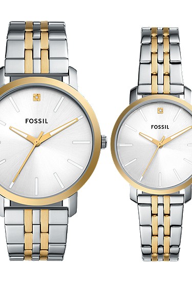 His and Her Lux Luther Three-Hand Two-Tone Stainless Steel Watch Gift Set