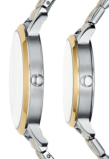 His and Her Lux Luther Three-Hand Two-Tone Stainless Steel Watch Gift Set - Image 3