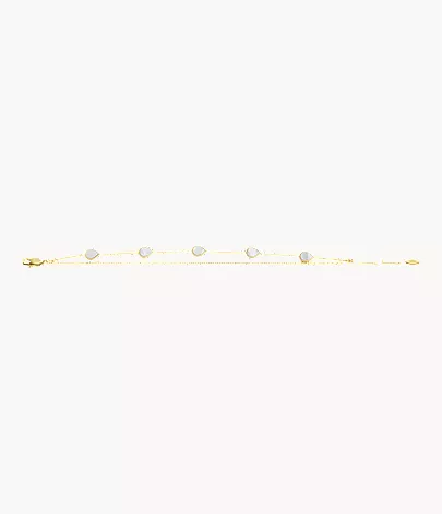 Merrit Teardrop White Mother-of-Pearl Chain Bracelet - Image 4