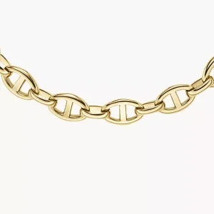 Heritage D-Link Gold-Tone Stainless Steel Anchor Chain Necklace