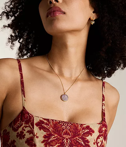 Sagittarius Sutton Zodiac Gold-Tone Stainless Steel Purple Amethyst Pendant Necklace - Image 2