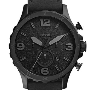 Nate 50mm Chronograph Black Leather Watch