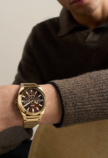 Everett 44mm Chronograph Gold-Tone Stainless Steel Watch - Image 2