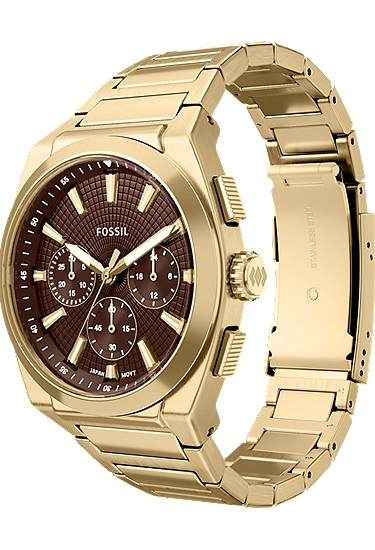 Everett 44mm Chronograph Gold-Tone Stainless Steel Watch - Image 7