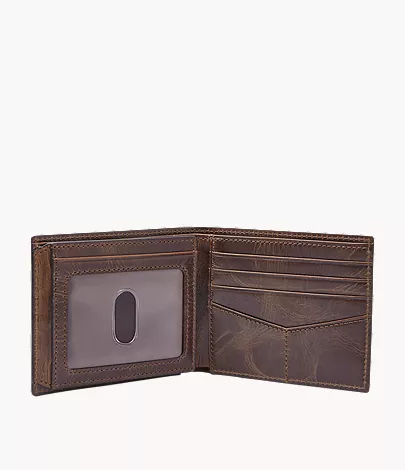 Derrick Leather RFID Bifold with Flip ID Wallet - Image 3