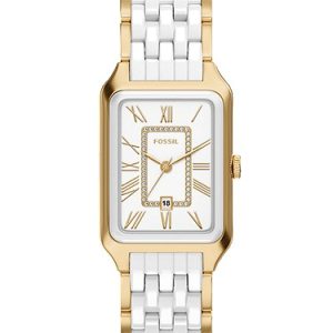 Raquel 26mm Three-Hand Date Gold-Tone Stainless Steel & White Ceramic Watch