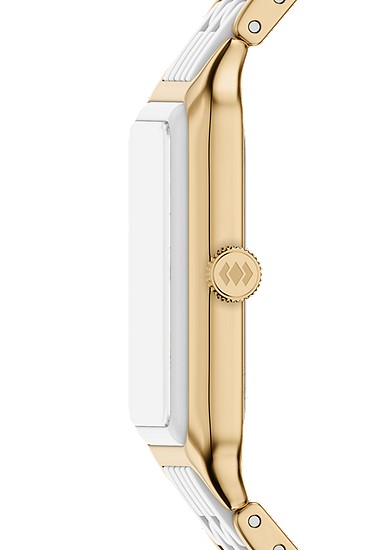 Raquel 26mm Three-Hand Date Gold-Tone Stainless Steel & White Ceramic Watch - Image 4