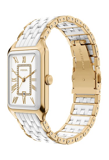 Raquel 26mm Three-Hand Date Gold-Tone Stainless Steel & White Ceramic Watch - Image 7