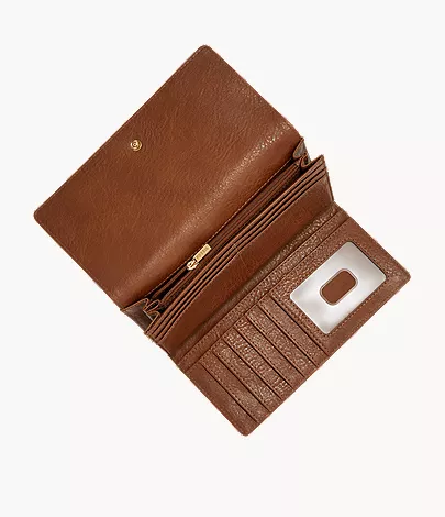Logan Leather RFID Flap Clutch Wallet - Image 3