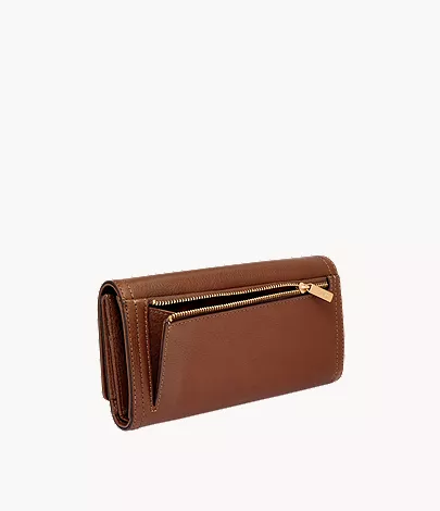 Logan Leather RFID Flap Clutch Wallet - Image 5