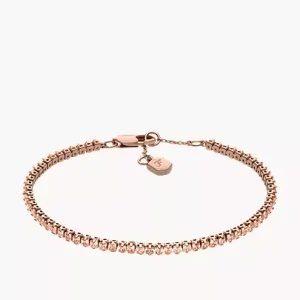 Ellis Pav?? Glitz Rose Gold-Tone Brass Tennis Chain Bracelet