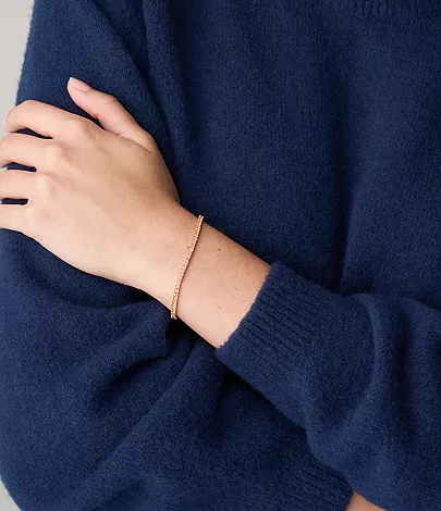 Ellis Pav?? Glitz Rose Gold-Tone Brass Tennis Chain Bracelet - Image 2