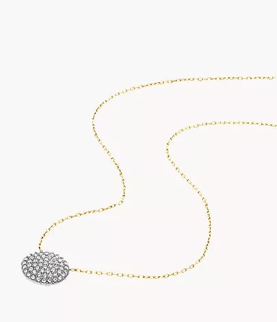 Ellis Glitz Disc Two-Tone Stainless Steel Necklace and Earrings Set - Image 3
