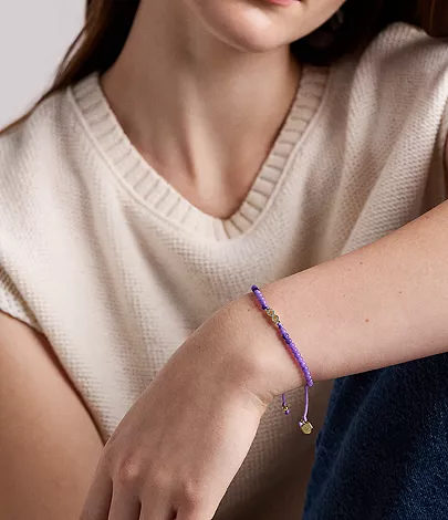 Sutton Mini Moments Purple Beaded Infinity Bracelet - Image 2